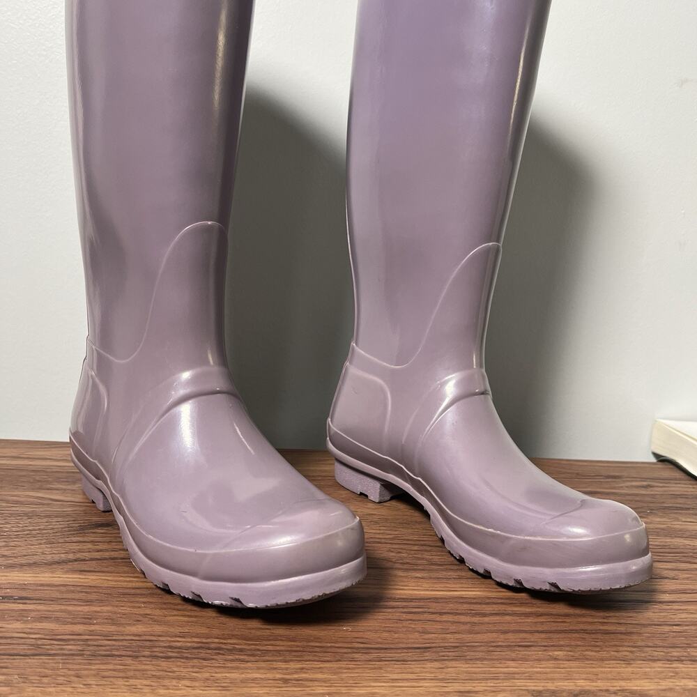 Hunter Original Tall Gloss Rain Boots Womens 7 Purple Violet Lavender Waterproof - Picture 7 of 15